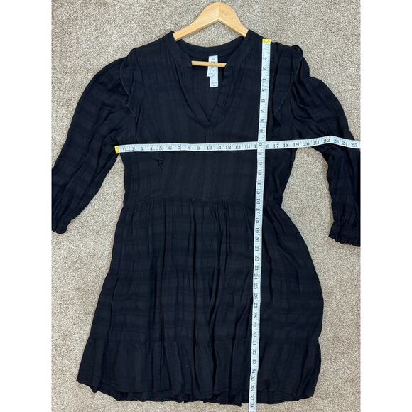 Anthropologie Amadi Rossi Ruffled Tunic Rayon Dress Made in USA Boho Spring M - Picture 11 of 11